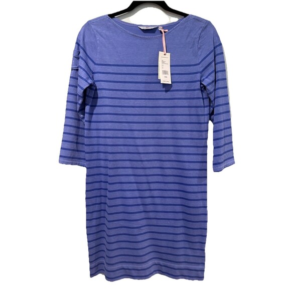 NEW Vineyard Vines Dress Women Small Marlin Blue Overdyed LS Stripe Preppy Beach - Picture 1 of 8